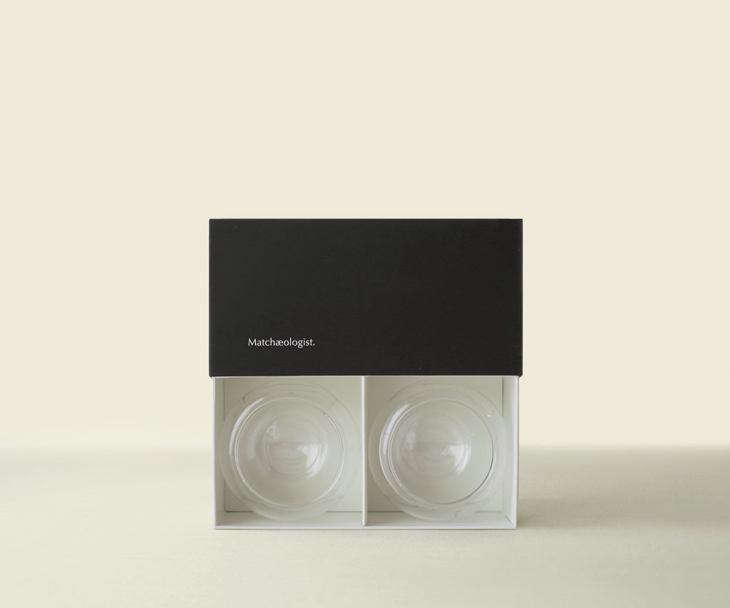 Twin Cloud Glass Chawan Set